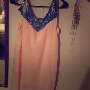 Loose fitting pink dress